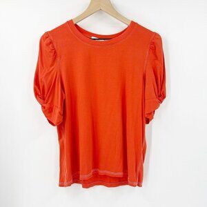 Buru Orange Cotton Knotted Sleeve Soft T-Shirt Medium Sivas Statement Tee